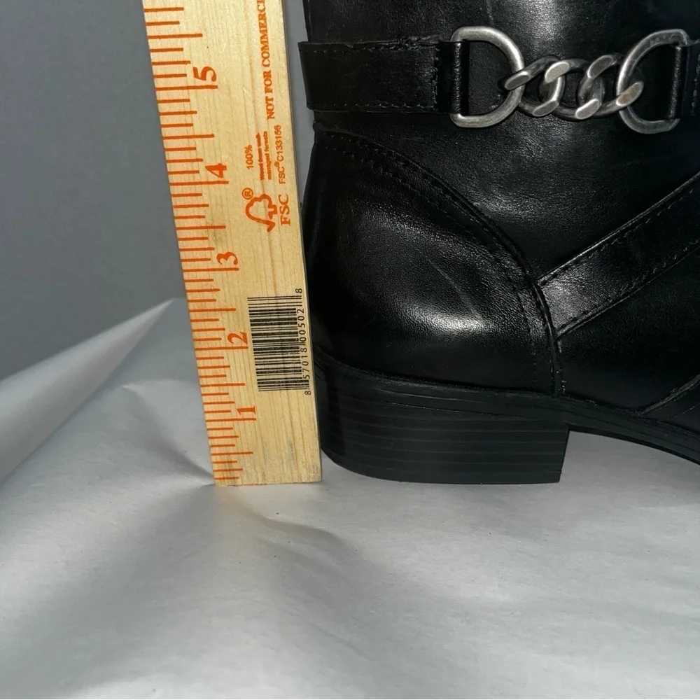 Lauren Ralph Lauren Menna Riding boot Black Leather horsebit chain detail